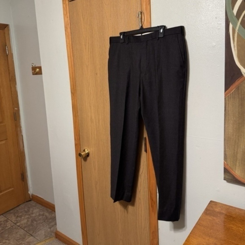 Brooks Brothers "Fitzgerald Fit" Size 38x31 Gray Checked Print Wool Dress Pants